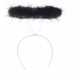 Black Marabou Halo