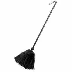 Black Tinsel Witch Broom 35in