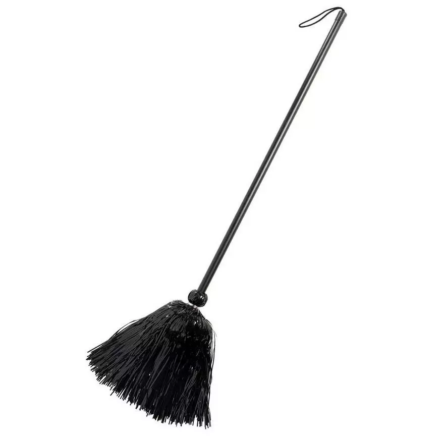Black Tinsel Witch Broom 35in 3 Black Tinsel Witch Broom 35in