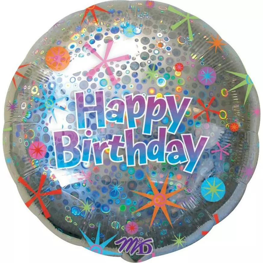 Holographic Celebration Happy Birthday Balloon 3 Holographic Celebration Happy Birthday Balloon