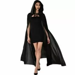 Adult Black Hooded Cape 7 Adult Black Hooded Cape -Amscan Shop 27066 02