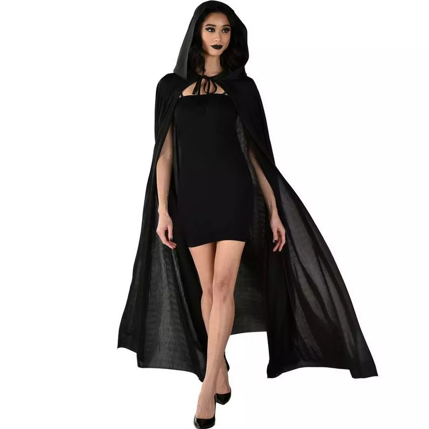 Adult Black Hooded Cape 5 Adult Black Hooded Cape - Image 3