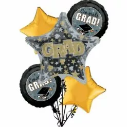 Grad Honors Graduation Foil Balloon Bouquet, 5pc