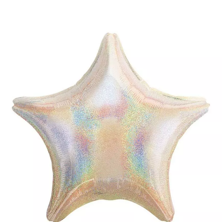 Prismatic Silver Star Foil Balloon, 19in 3 Prismatic Silver Star Foil Balloon, 19in