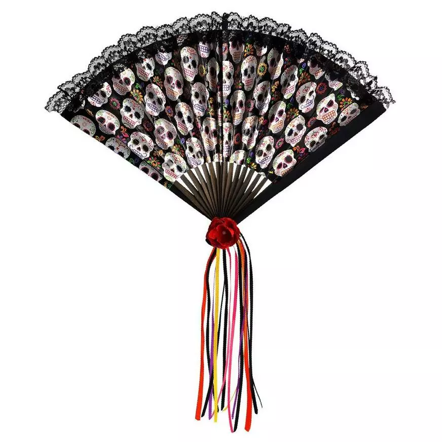 Day Of The Dead Sugar Skull Fan 3 Day Of The Dead Sugar Skull Fan