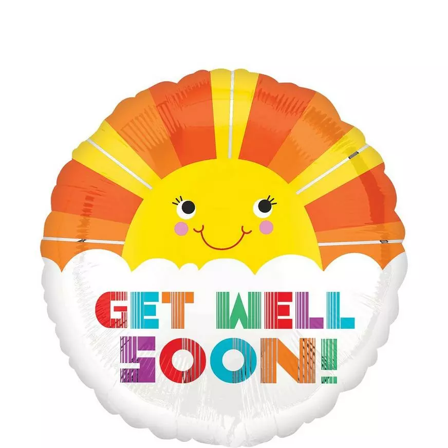 Foil Sunshine Get Well Soon Balloon, 17in 3 Foil Sunshine Get Well Soon Balloon, 17in