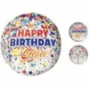 Rainbow-fetti Happy Birthday Balloon - See Thru Orbz 2 Rainbow-fetti Happy Birthday Balloon - See Thru Orbz -Amscan Shop 660621