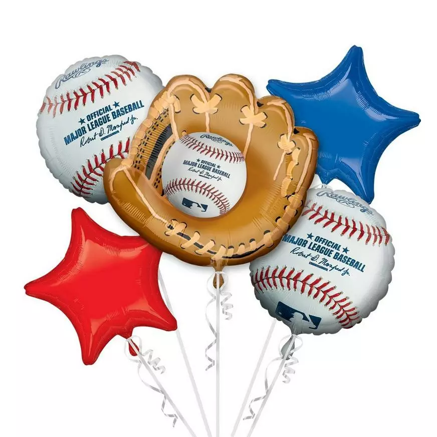 MLB Balloon Bouquet 5pc 3 MLB Balloon Bouquet 5pc