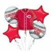 Cincinnati Reds Balloon Bouquet 5pc - Jersey 1 Cincinnati Reds Balloon Bouquet 5pc - Jersey -Amscan Shop 661110