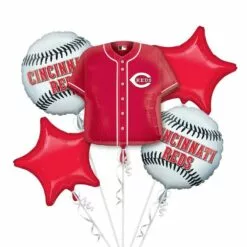 Cincinnati Reds Balloon Bouquet 5pc - Jersey