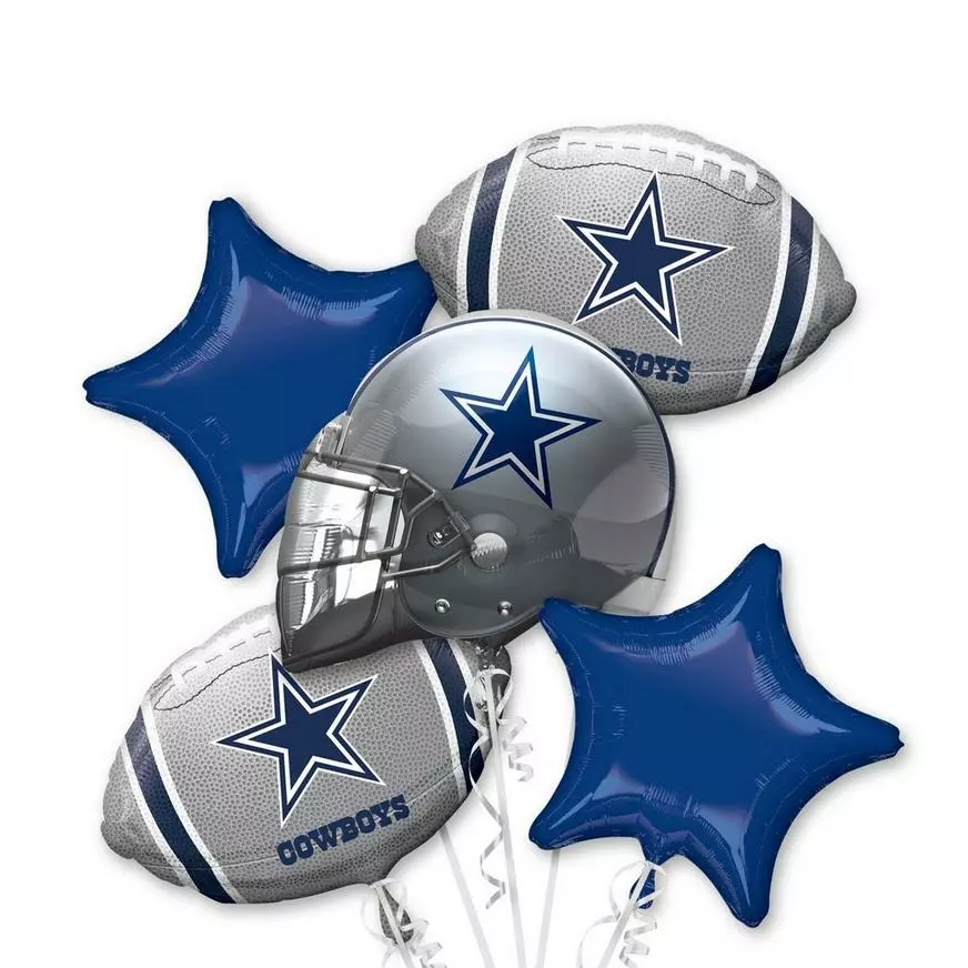Dallas Cowboys Balloon Bouquet 5pc 3 Dallas Cowboys Balloon Bouquet 5pc