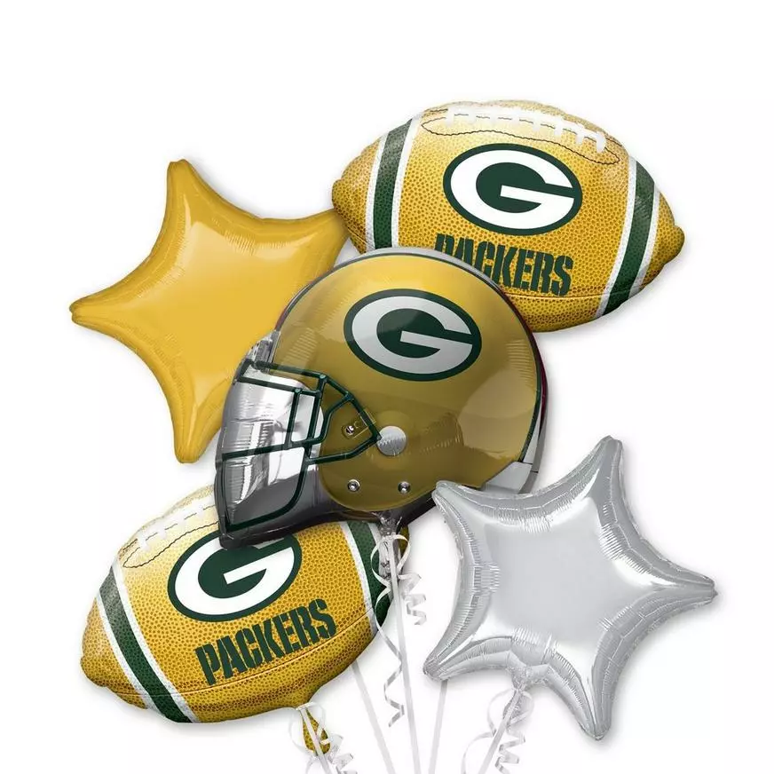 Green Bay Packers Balloon Bouquet 5pc 3 Green Bay Packers Balloon Bouquet 5pc