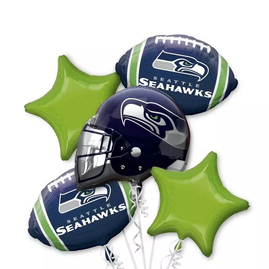 Seattle Seahawks Balloon Bouquet 5pc 3 Seattle Seahawks Balloon Bouquet 5pc