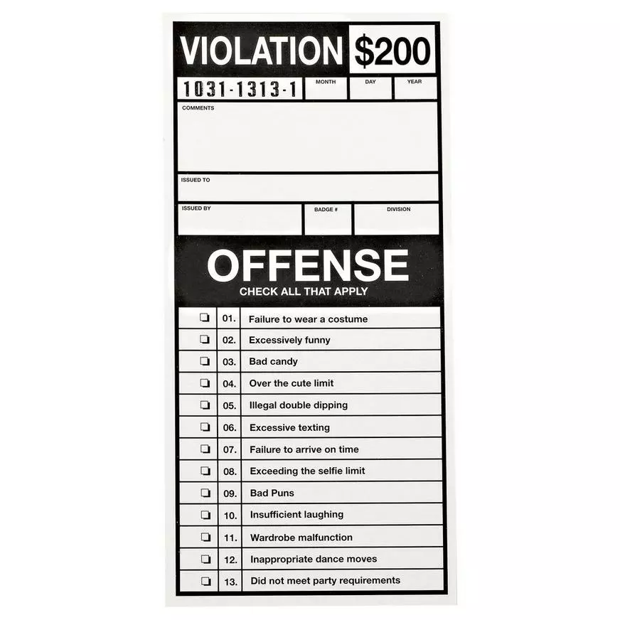 Party Violation Tickets 15ct 3 Party Violation Tickets 15ct
