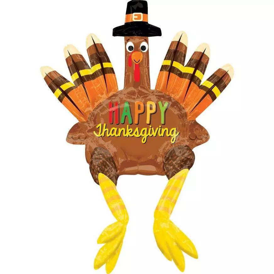 Giant Thanksgiving Balloon 27in X 38in - 3D Turkey 3 Giant Thanksgiving Balloon 27in X 38in - 3D Turkey