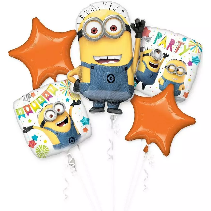 Despicable Me Minions Balloon Bouquet 5pc 3 Despicable Me Minions Balloon Bouquet 5pc