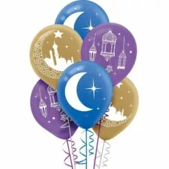 AMSCAN 15ct, Crescent Moon & Mosque Eid Balloons