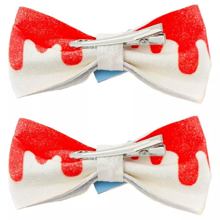 Glitter Bloody Knife Bow Hair Clips 2ct 4 Glitter Bloody Knife Bow Hair Clips 2ct - Image 2