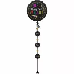 Giant Colorful Happy New Year Balloon With Balloon Weight Tail