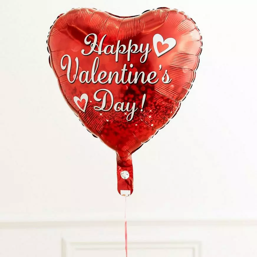 Red Valentine's Day Heart Foil Balloon, 17in 4 Red Valentine's Day Heart Foil Balloon, 17in - Image 2