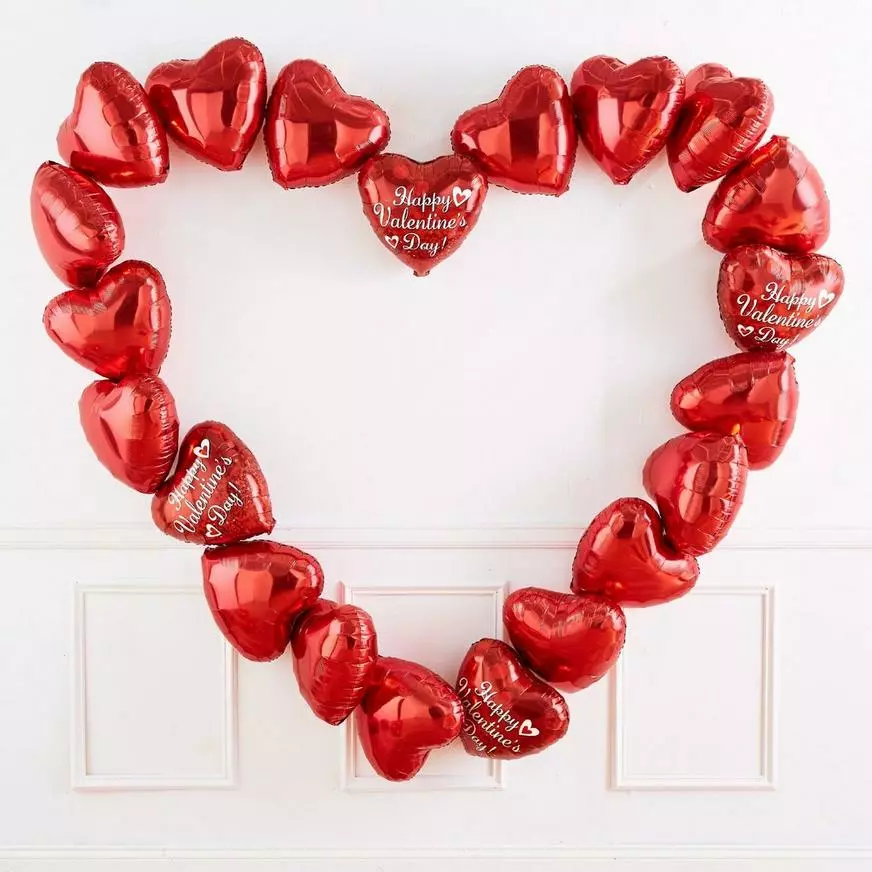 Red Valentine's Day Heart Foil Balloon, 17in 5 Red Valentine's Day Heart Foil Balloon, 17in - Image 3