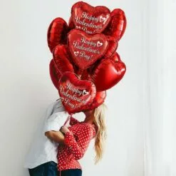 Red Valentine's Day Heart Foil Balloon, 17in 10 Red Valentine's Day Heart Foil Balloon, 17in -Amscan Shop 811984 03