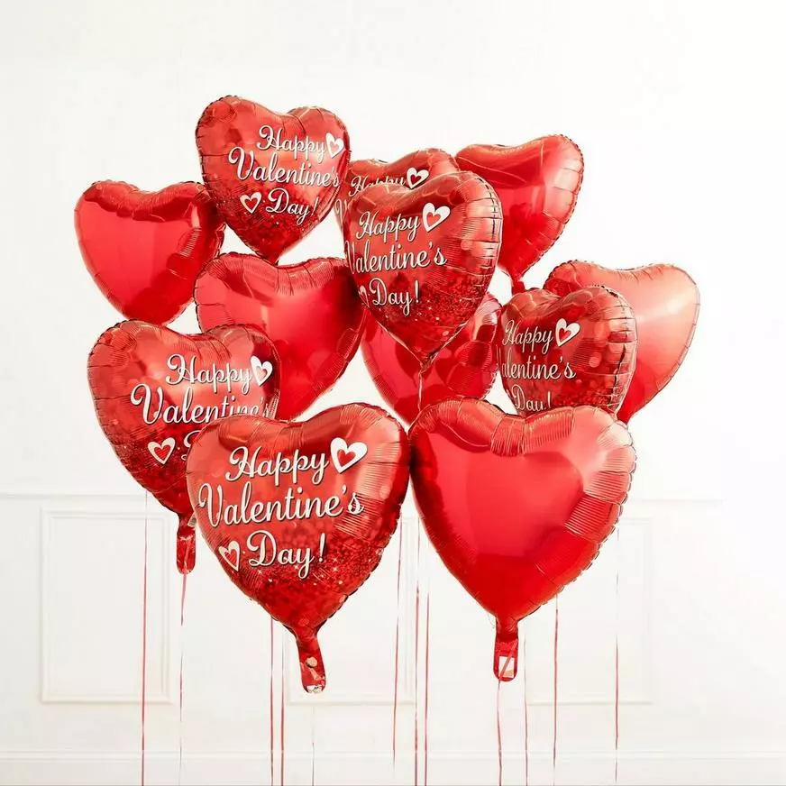 Red Valentine's Day Heart Foil Balloon, 17in 7 Red Valentine's Day Heart Foil Balloon, 17in - Image 5