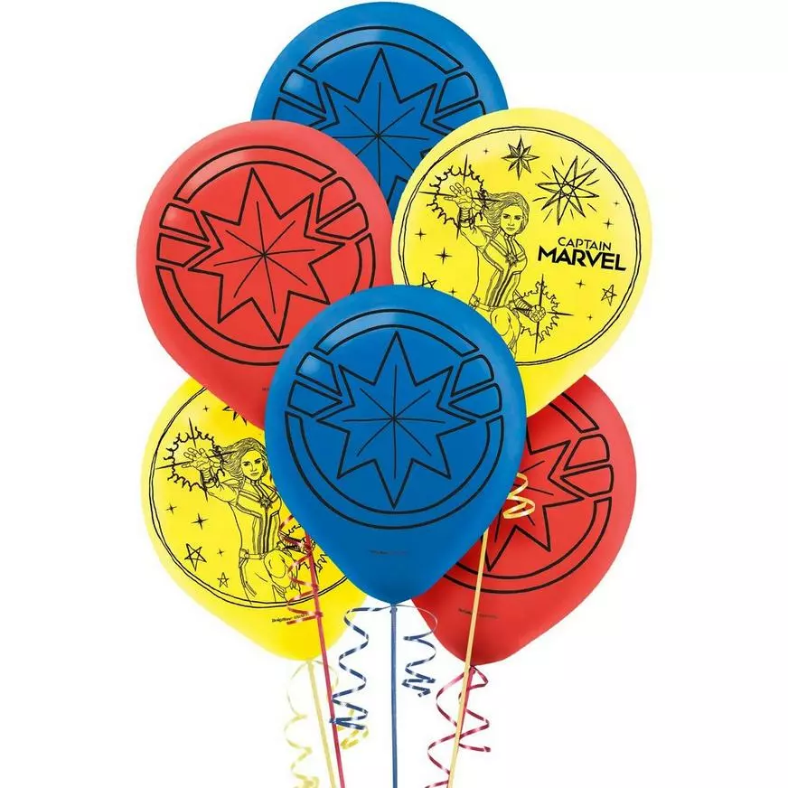 6ct, Captain Marvel Balloons 3 6ct, Captain Marvel Balloons