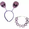 Adult Glitter Purple Alien Costume Accessory Kit