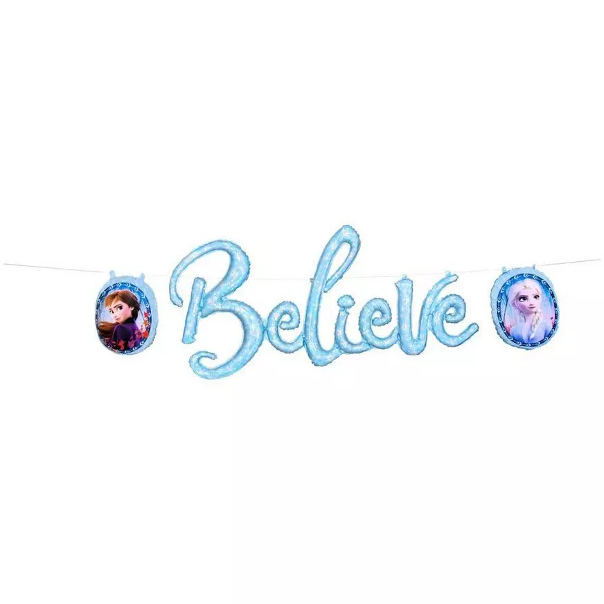 Air-Filled Believe Frozen 2 Balloon Banner 3pc 3 Air-Filled Believe Frozen 2 Balloon Banner 3pc