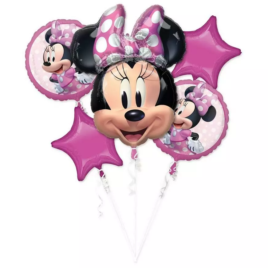 Minnie Mouse Forever Balloon Bouquet 5pc 3 Minnie Mouse Forever Balloon Bouquet 5pc