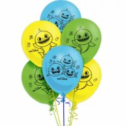 6ct, Baby Shark Latex Balloons