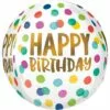 Polka Dot & Gold Happy Birthday Balloon, 15in X 16in - Orbz 1 Polka Dot & Gold Happy Birthday Balloon, 15in X 16in - Orbz -Amscan Shop 869929