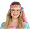 Multicolor Tie Dye Hippie Peace Sign Glasses -Amscan Shop 890418
