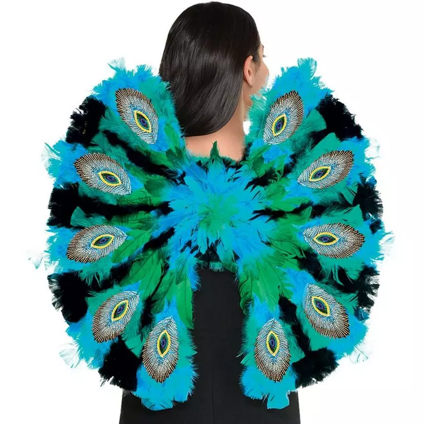 Peacock Faux Feather Wings 3 Peacock Faux Feather Wings