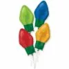Air-Filled Multicolor Christmas Light Bulb Foil Balloons, 4ct