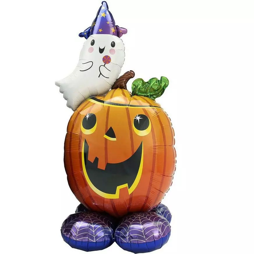 AirLoonz Jack-o'-Lantern & Ghost Balloon, 56in 3 AirLoonz Jack-o'-Lantern & Ghost Balloon, 56in
