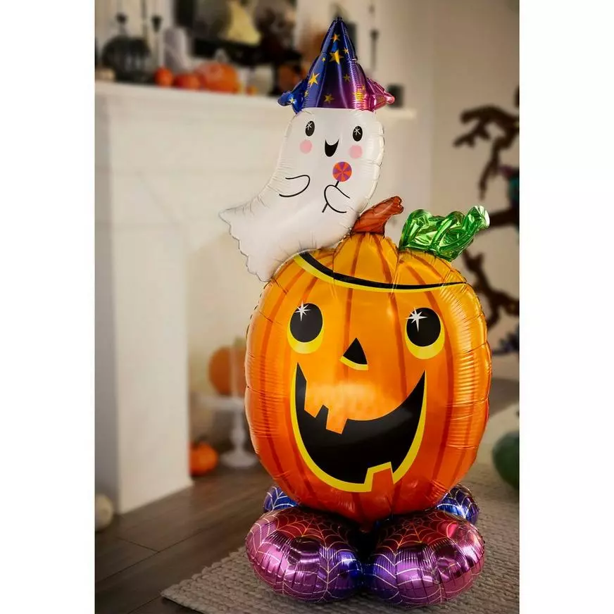 AirLoonz Jack-o'-Lantern & Ghost Balloon, 56in 4 AirLoonz Jack-o'-Lantern & Ghost Balloon, 56in - Image 2