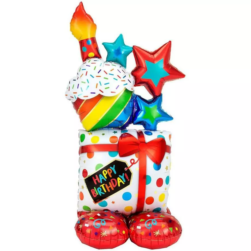 AirLoonz Stacked Birthday Icons Balloon, 55in 3 AirLoonz Stacked Birthday Icons Balloon, 55in - Image 2