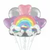 Iridescent Magical Rainbow Deluxe Balloon Bouquet, 6pc 2 Iridescent Magical Rainbow Deluxe Balloon Bouquet, 6pc -Amscan Shop 909987