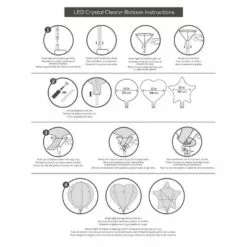 LED Light-Up Clear Heart Balloons, 11in, 4ct - Crystal Clearz -Amscan Shop 910107 02