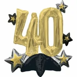 AMSCAN Air-Filled Sitting 40 Balloon, 19in - Sparkling Celebration