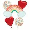 Retro Rainbow Foil Balloon Bouquet, 5pc 2 Retro Rainbow Foil Balloon Bouquet, 5pc -Amscan Shop 912513