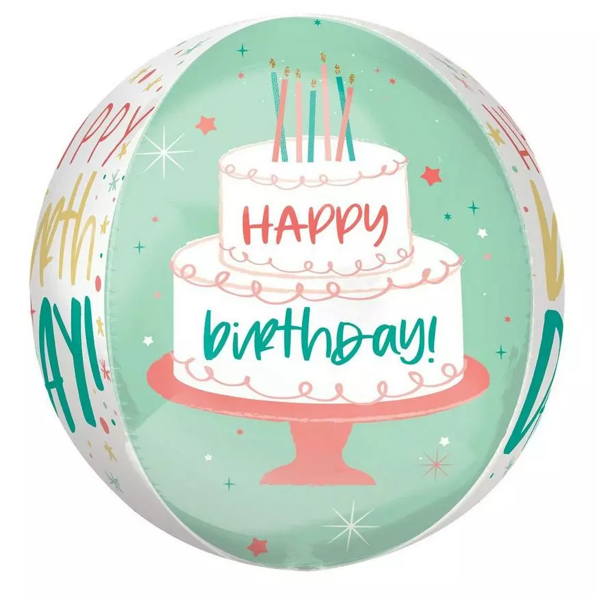 Happy Cake Day Birthday Balloon, 16in - Orbz 3 Happy Cake Day Birthday Balloon, 16in - Orbz