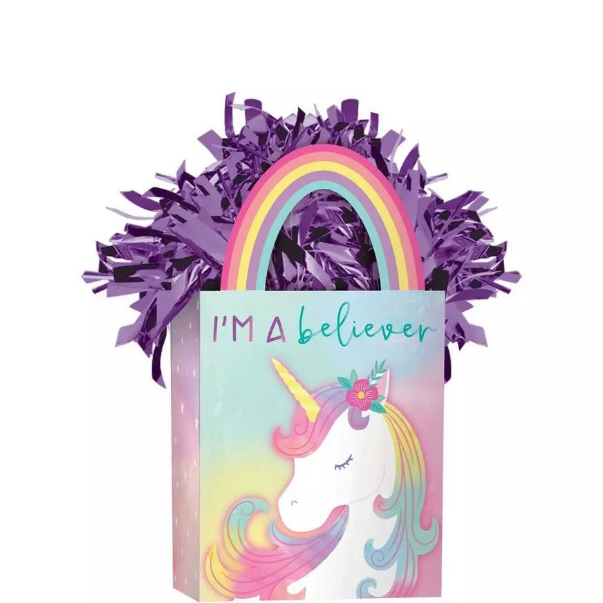 Mini Enchanted Unicorn Tote Balloon Weight, 5.5oz 3 Mini Enchanted Unicorn Tote Balloon Weight, 5.5oz