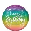 Prismatic Sparkle Happy Birthday Foil Balloon, 18in