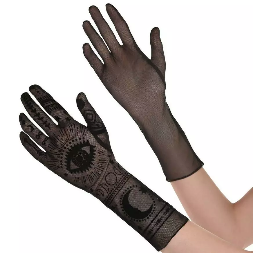AMSCAN Black Sheer Mystic's Celestial Gloves 3 AMSCAN Black Sheer Mystic's Celestial Gloves