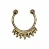 Gold Spiked Faux Septum Chain Ring With Earring 1 Gold Spiked Faux Septum Chain Ring With Earring -Amscan Shop 923952