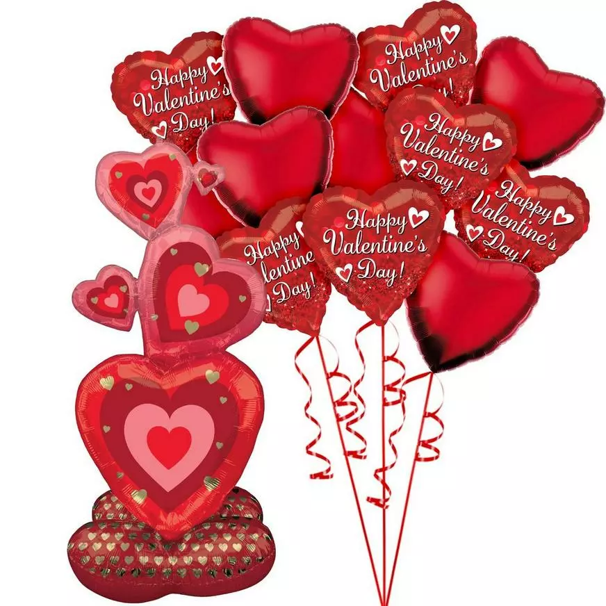 AirLoonz Stacked Hearts & Hearts Valentine's Day Balloon Kit, 13pc 3 AirLoonz Stacked Hearts & Hearts Valentine's Day Balloon Kit, 13pc