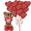 AirLoonz Brown Bear & Red Hearts Valentine's Day Balloon Kit, 13pc 1 AirLoonz Brown Bear & Red Hearts Valentine's Day Balloon Kit, 13pc -Amscan Shop 925937